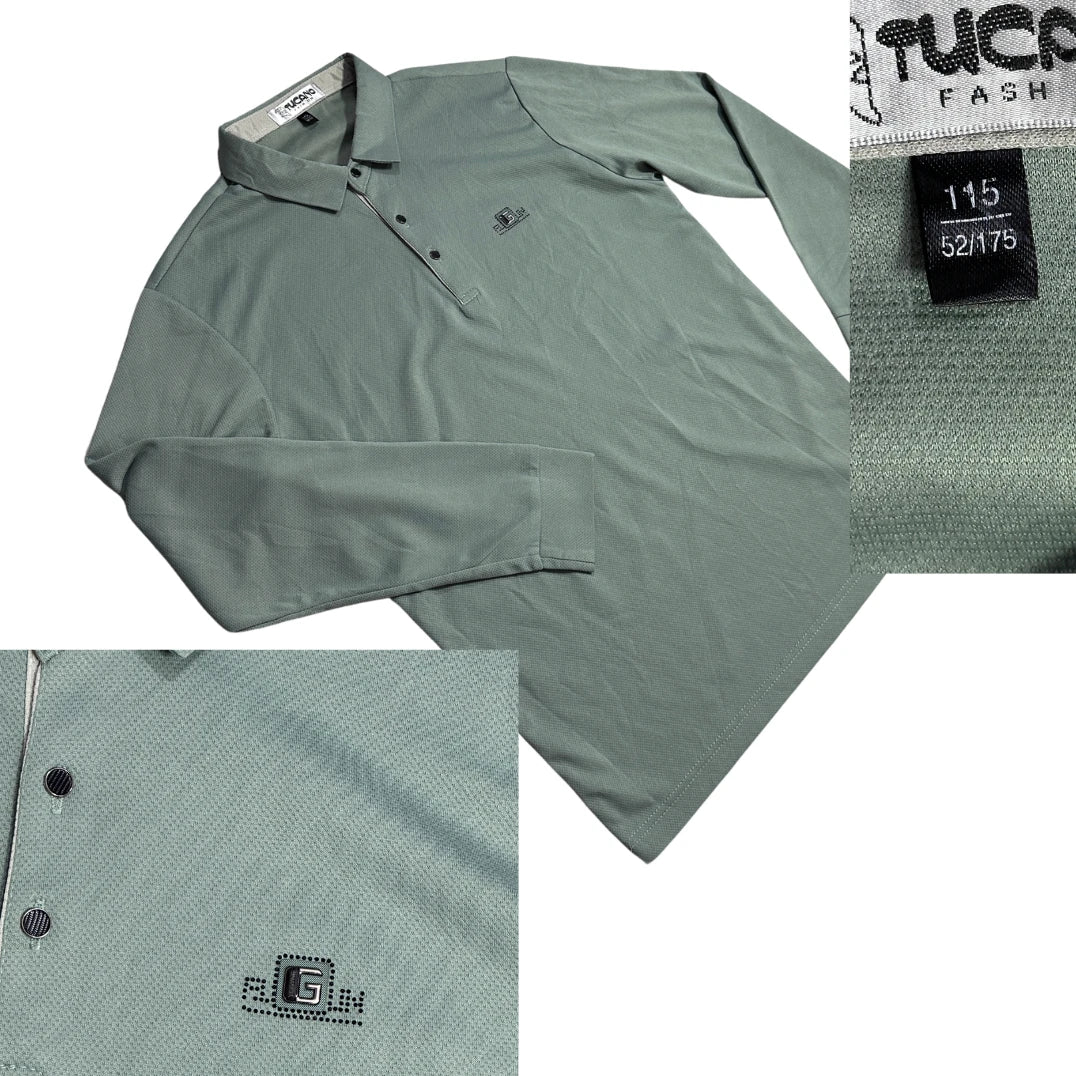 Tucano® Olive Green Long Sleeve Polo Shirt 🌿(M)