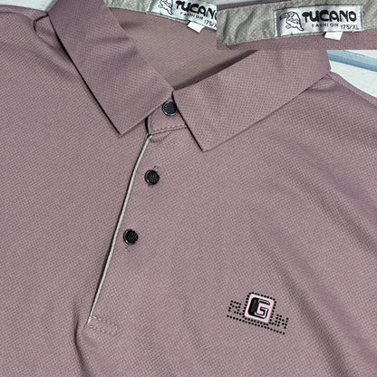 Tucano® Mauve Long Sleeve Polo Shirt 🎯(S)