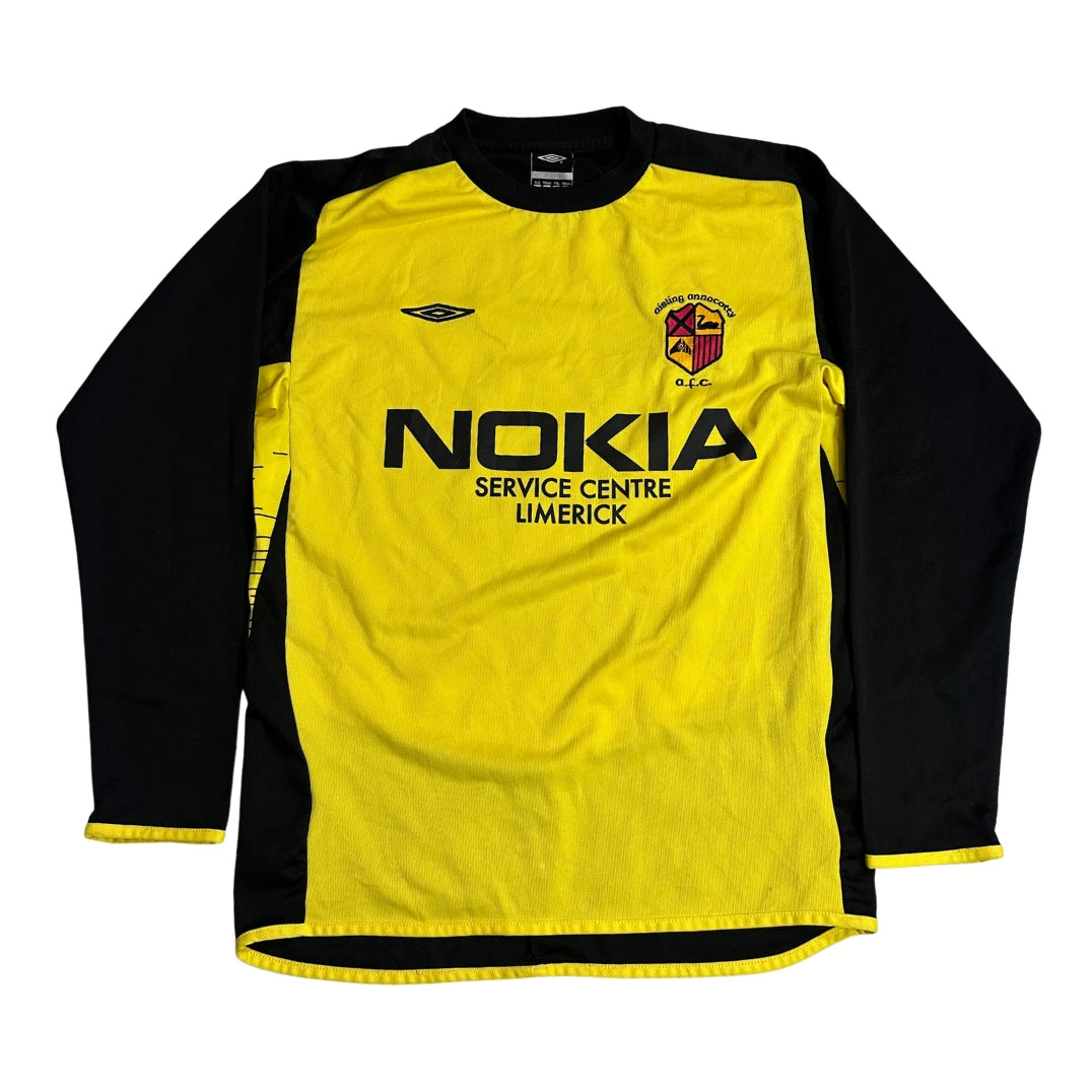 Umbro® Yellow & Black Long Sleeve Football Jersey|(M)