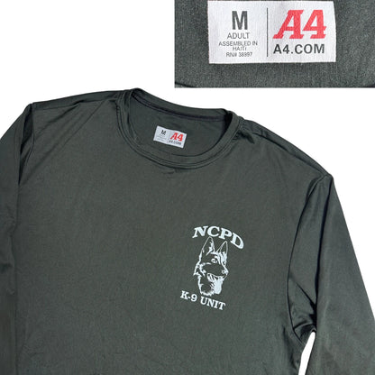A4® NCPD K-9 Unit Long Sleeve Performance Tee 🐺🖤(M)