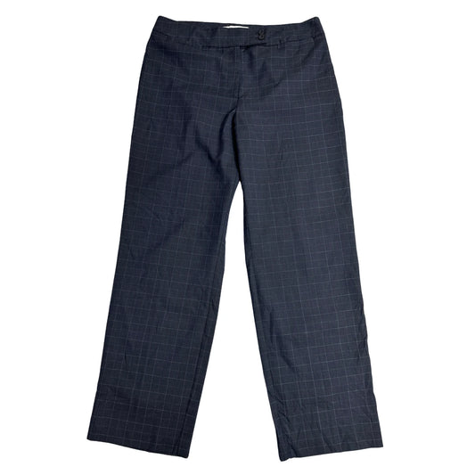 Jaclyn Smith ® Classic Straight Leg Navy Windowpane Pants