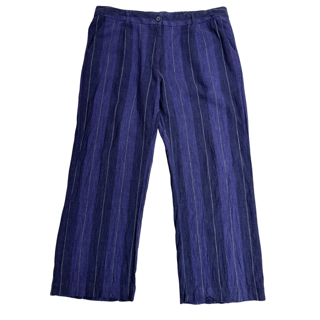 Tu ® Striped Wide Leg Blue Linen Blend Pants
