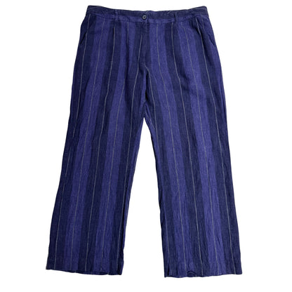 Tu ® Striped Wide Leg Blue Linen Blend Pants