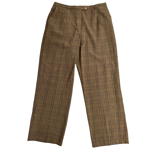 Sag Harbor ®  Brown Plaid Straight Leg Trousers