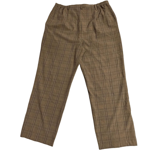 Sag Harbor ®  Brown Plaid Straight Leg Trousers
