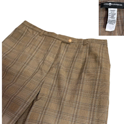 Sag Harbor ®  Brown Plaid Straight Leg Trousers