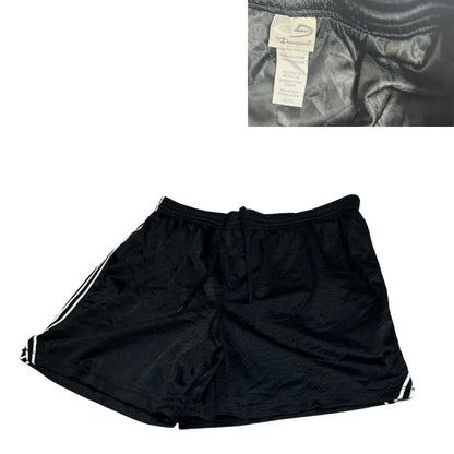 CHAMPION Classic Black Athletic Mesh Shorts with Side Stripes