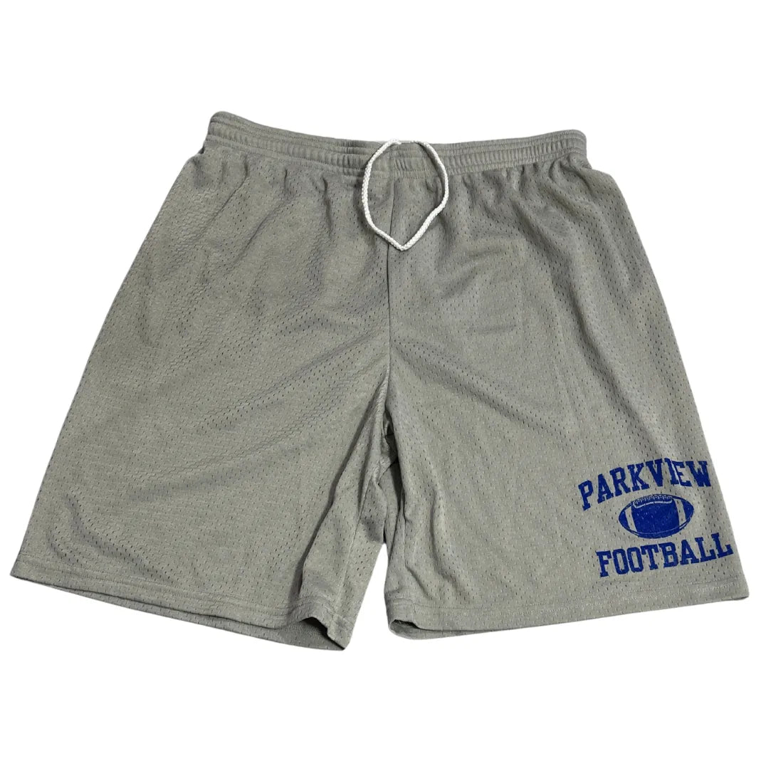 C2SPORT Grey Mesh Athletic Shorts with Parkview Football Print