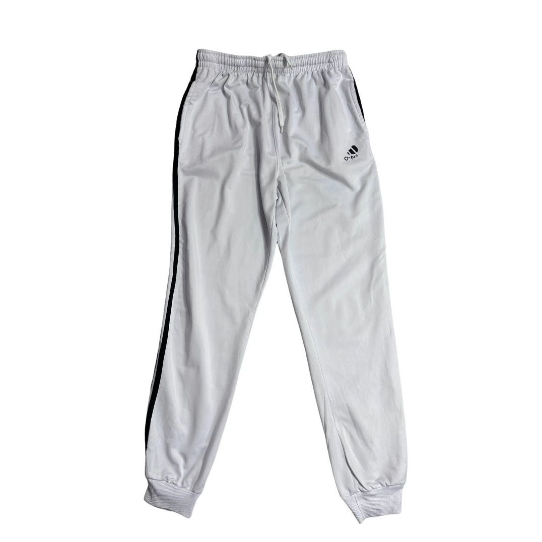 Adidas White Three Stripe Classic Jogger Pants 🤍