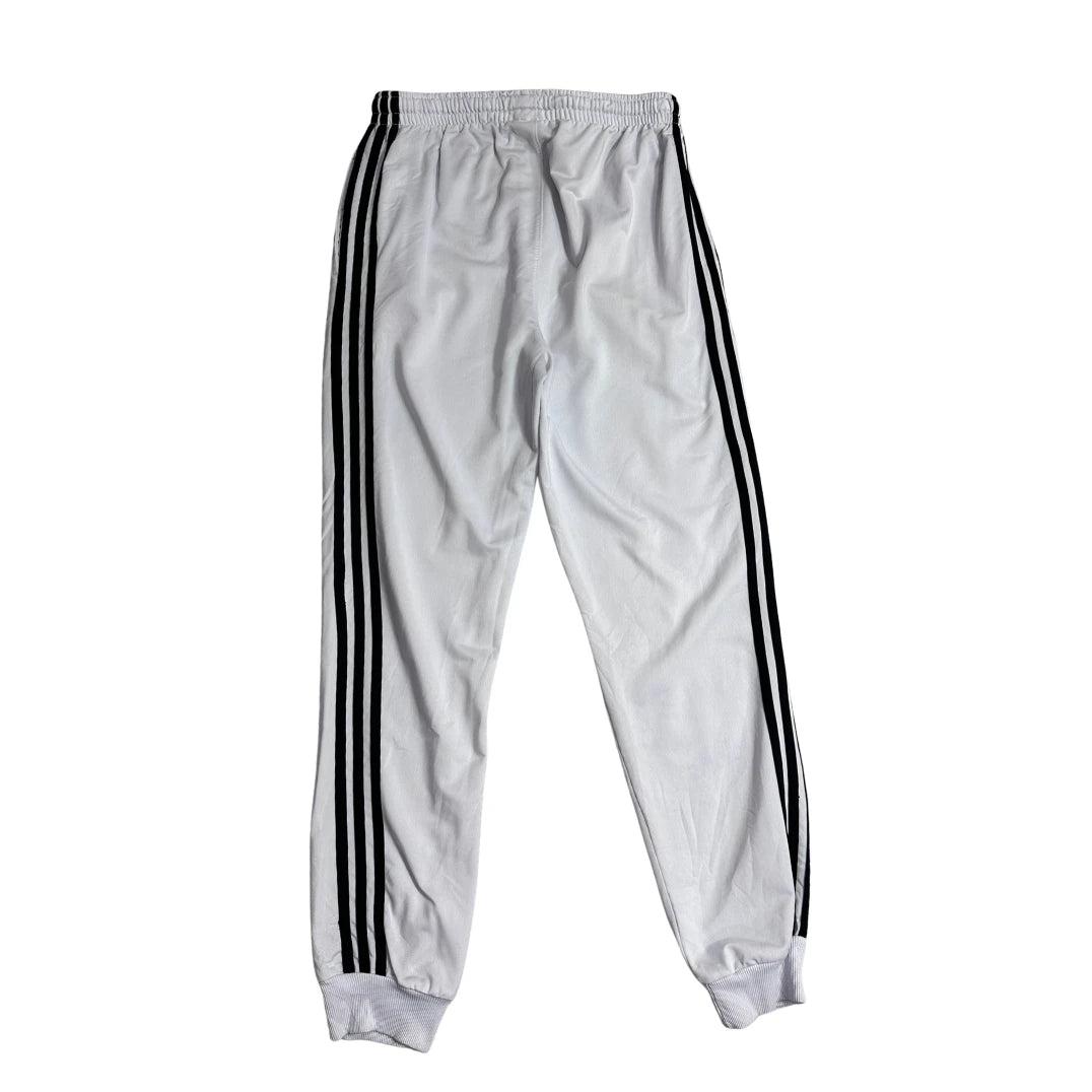 Adidas White Three Stripe Classic Jogger Pants 🤍