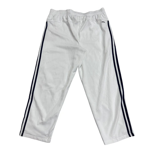 Starter White Track Pants with Navy Side Stripes