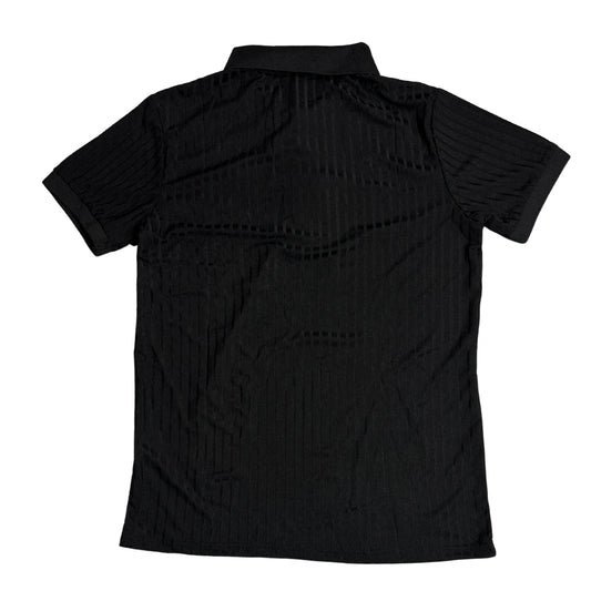 Black Ribbed Polo Shirt 👕