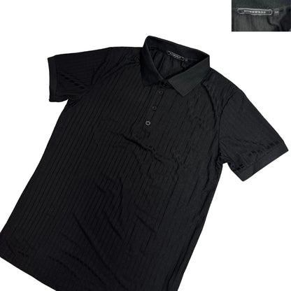 Black Ribbed Polo Shirt 👕