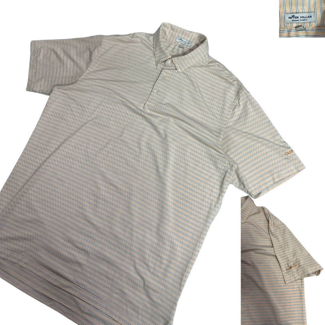 Peter Millar Striped Performance Polo Shirt 👕