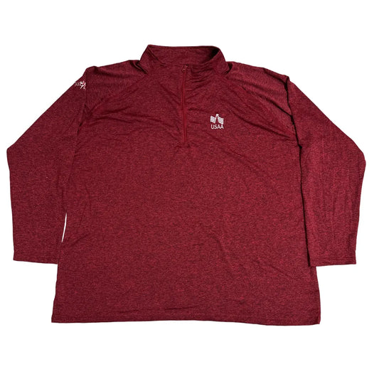 Authentic Heather Maroon Quarter Zip Performance Pullover