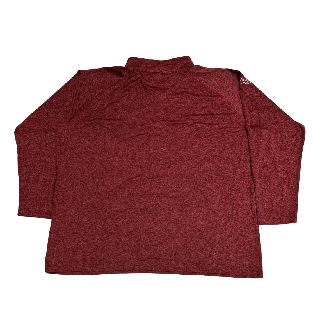 Authentic Heather Maroon Quarter Zip Performance Pullover