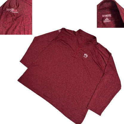 Authentic Heather Maroon Quarter Zip Performance Pullover