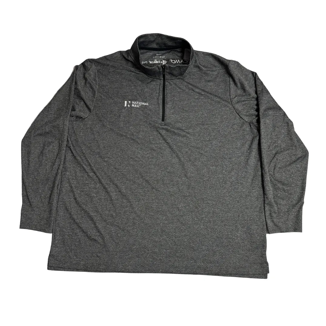 Nike Dri Fit Heather Grey Quarter Zip Performance Pullover