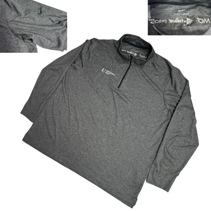 Nike Dri Fit Heather Grey Quarter Zip Performance Pullover