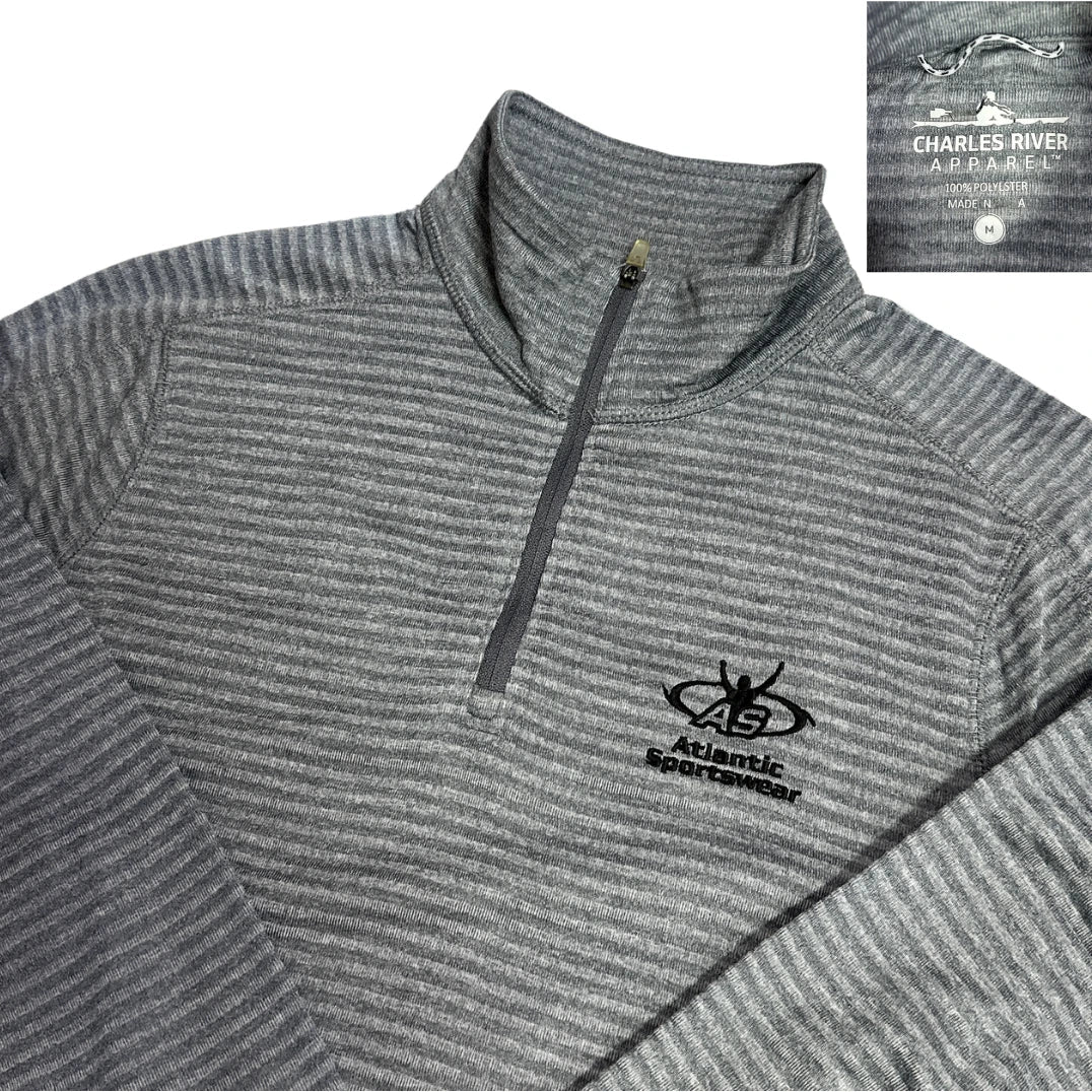 Charles River ® Apparel Striped Quarter Zip Performance Pullover