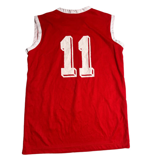 Red Sleeveless Basketball Jersey Number 11 University Edition 🔥❤️