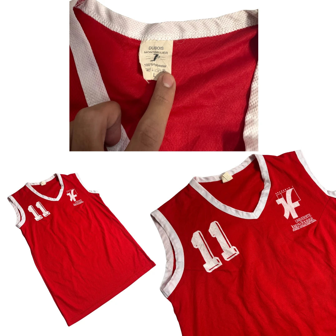 Red Sleeveless Basketball Jersey Number 11 University Edition 🔥❤️