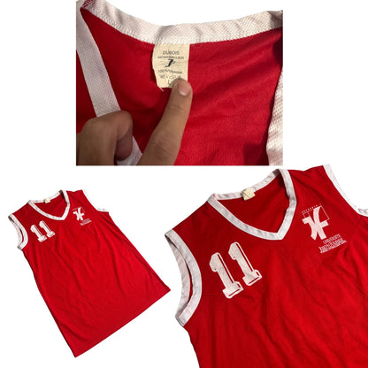 Red Sleeveless Basketball Jersey Number 11 University Edition 🔥❤️