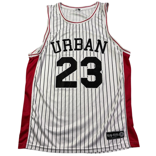 Pep&Co® White Pinstripe Basketball Jersey(L)