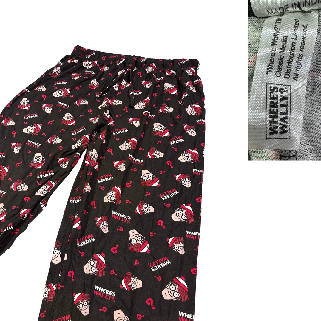 Where's Wally?® Black Graphic Lounge Pants