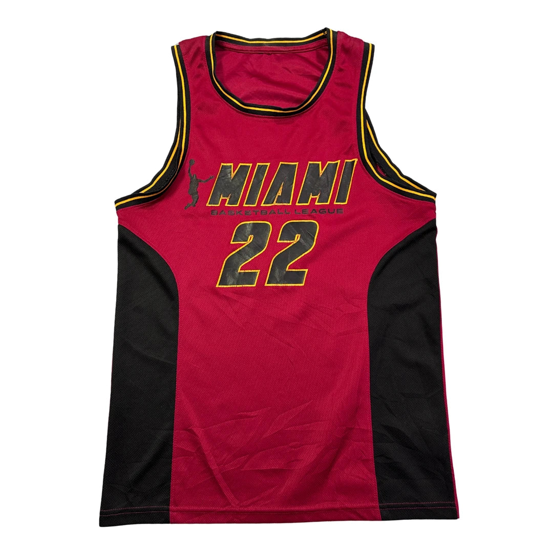 Miami red and black basketball league sleeveless jersey