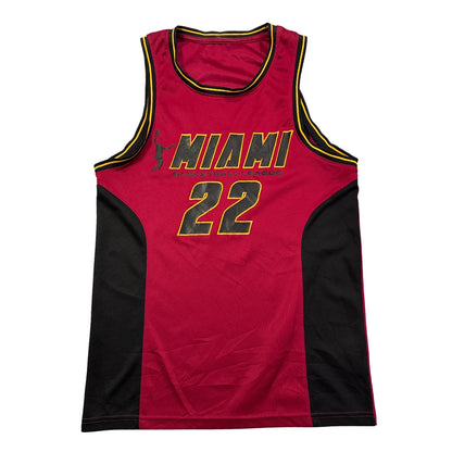 Miami red and black basketball league sleeveless jersey