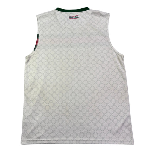 Portugal® White Sleeveless Football Jersey(XL)