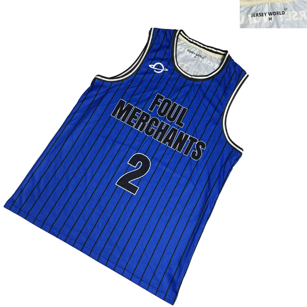 Jersey World Pinstripe Number 2 Basketball Jersey