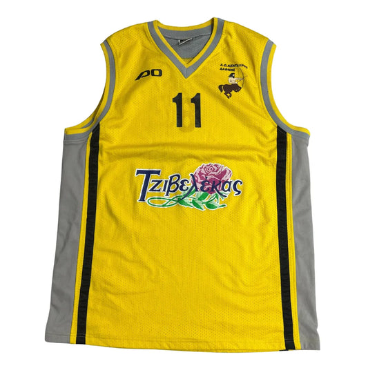 A.O. Kentavros Number 11 Mesh Basketball Jersey