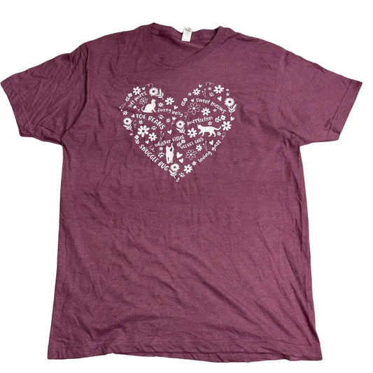 TULTEX Graphic T Shirt Heart Print 💜