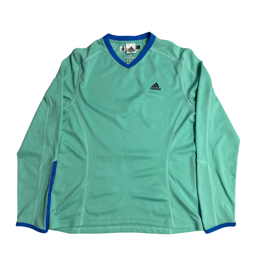 Adidas ClimaLite Long Sleeve V Neck Performance T Shirt 💚🏃‍♂️