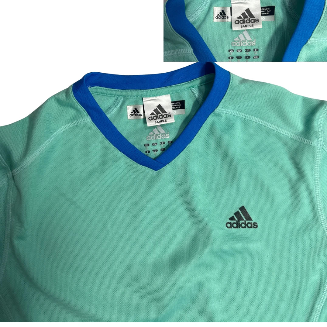 Adidas ClimaLite Long Sleeve V Neck Performance T Shirt 💚🏃‍♂️