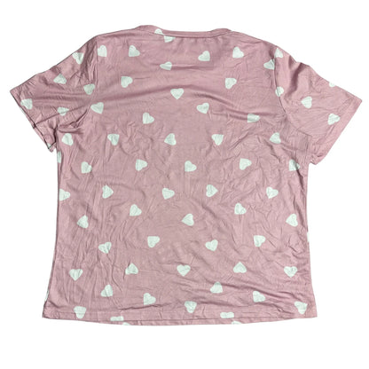 Soft Pink Heart Print Casual T Shirt 💗✨