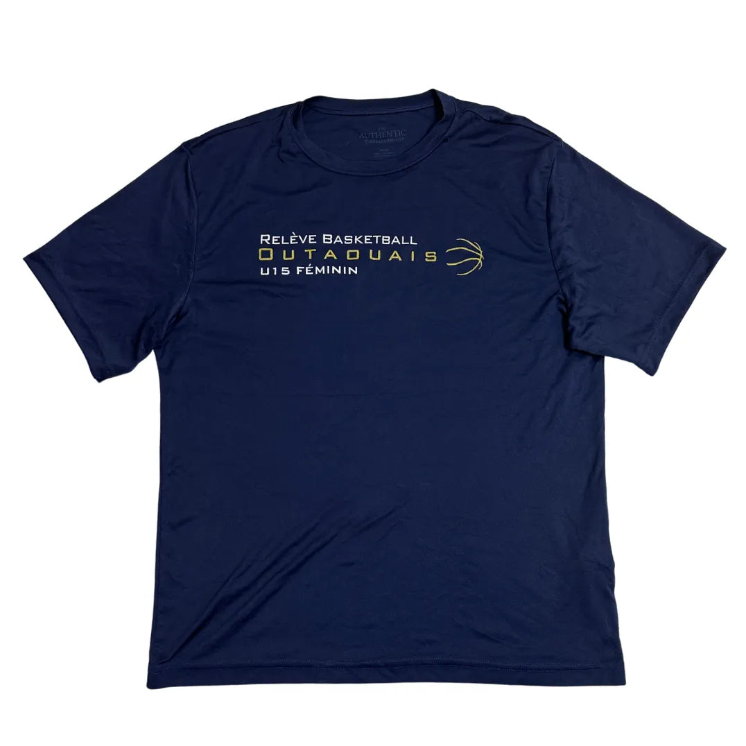 Authentic ®  Basketball Outaouais U15 Printed Navy Blue T Shirt