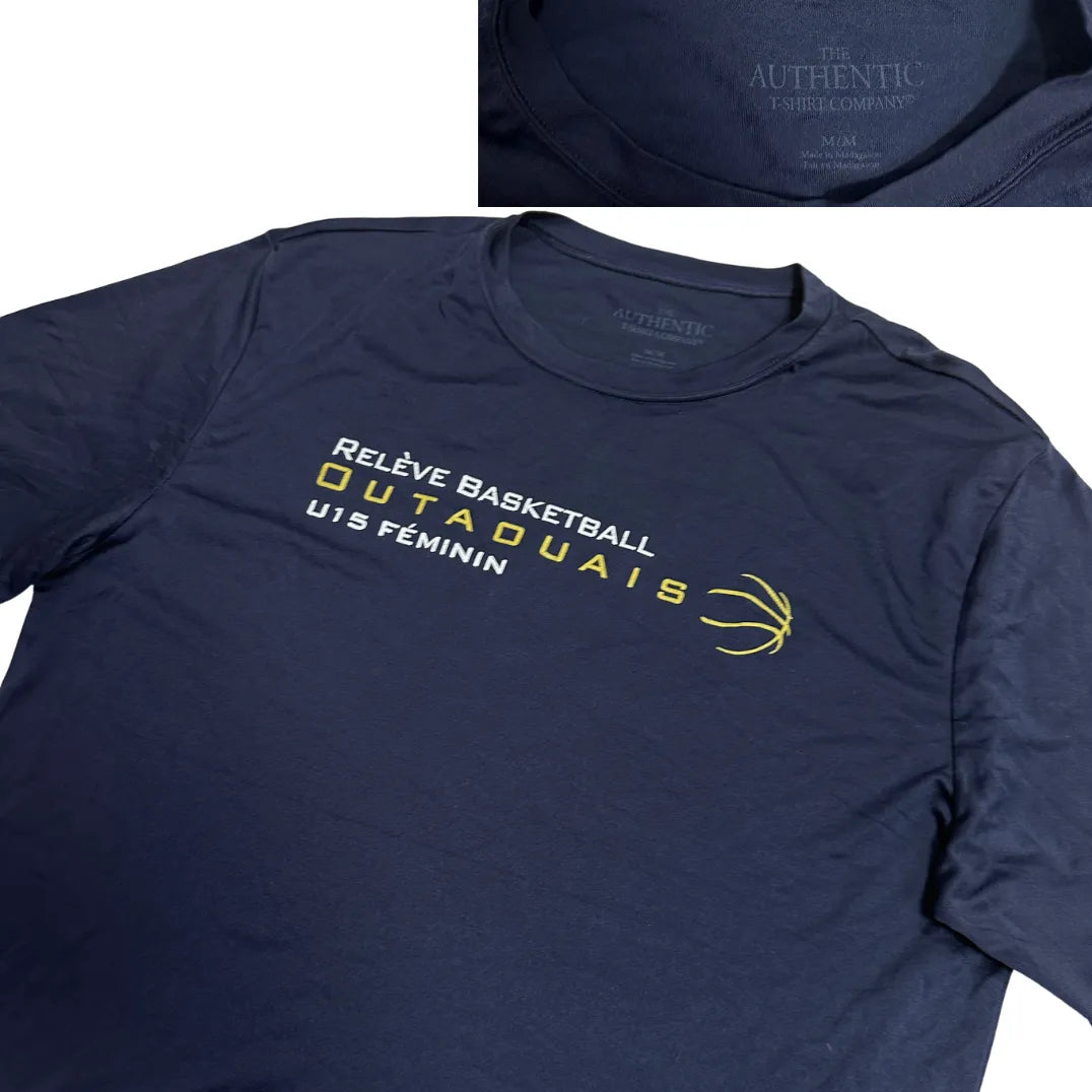 Authentic ®  Basketball Outaouais U15 Printed Navy Blue T Shirt