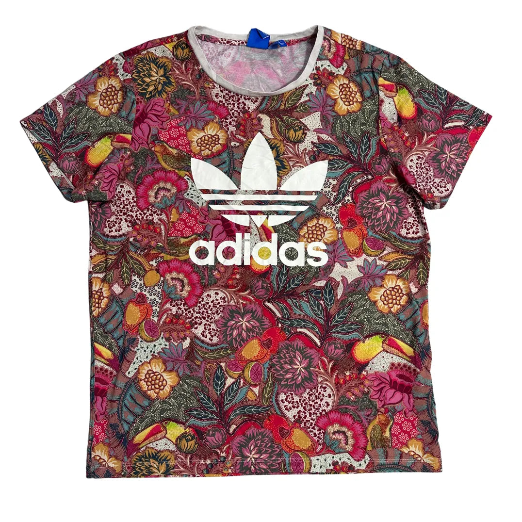 Adidas Originals Floral Print Trefoil T Shirt