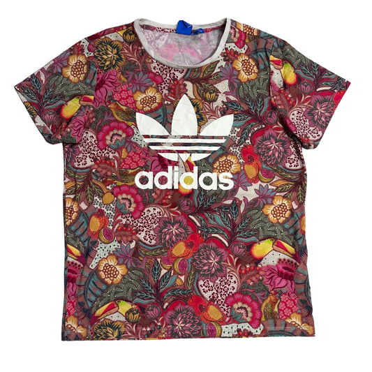 Adidas Originals Floral Print Trefoil T Shirt