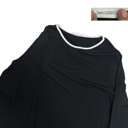 Sweet Journey ®  Black Ruffle Sleeve Top