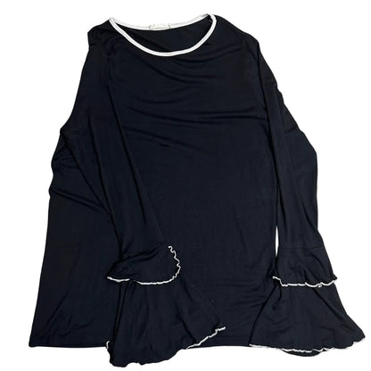 Sweet Journey ®  Black Ruffle Sleeve Top