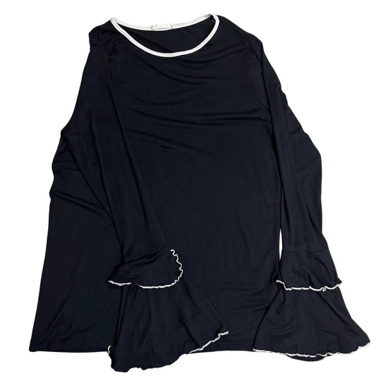 Sweet Journey ®  Black Ruffle Sleeve Top