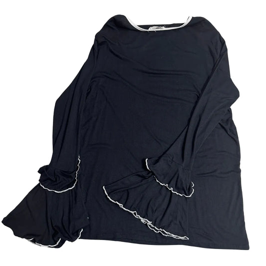 Sweet Journey ®  Black Ruffle Sleeve Top