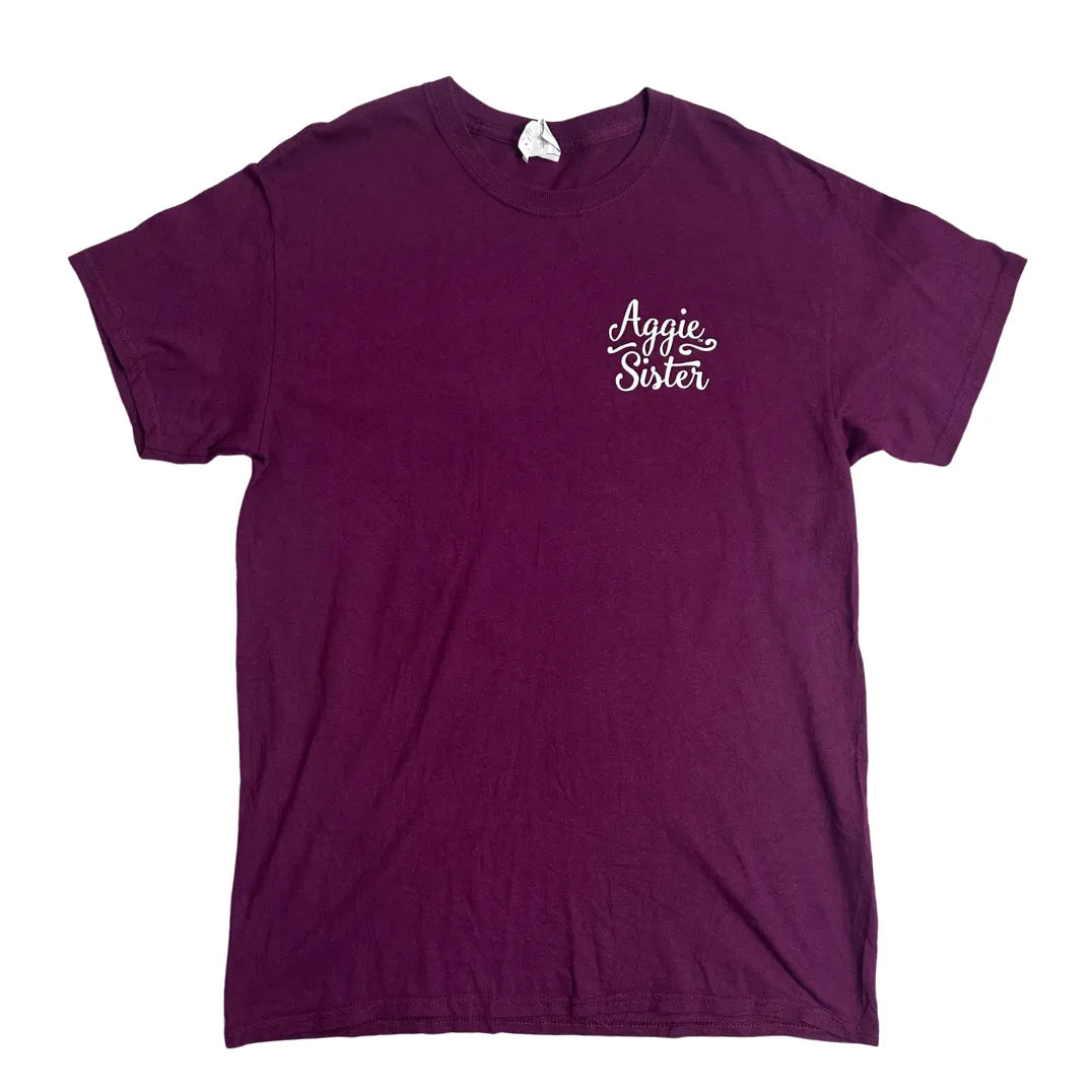 Gildan® “Aggie Sister” Graphic Maroon Tee 💜