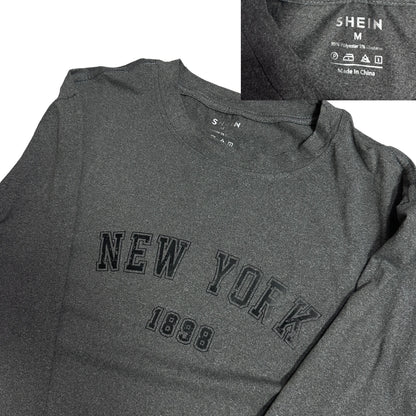 ⚫ SHEIN®  “New York 1898” Long Sleeve Tee (M)