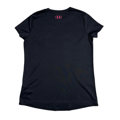 ⚫ Under Armour HeatGear T-Shirt (Black/Pink Logo) – YLG
