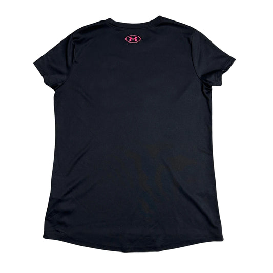 ⚫ Under Armour HeatGear T-Shirt (Black/Pink Logo) – YLG